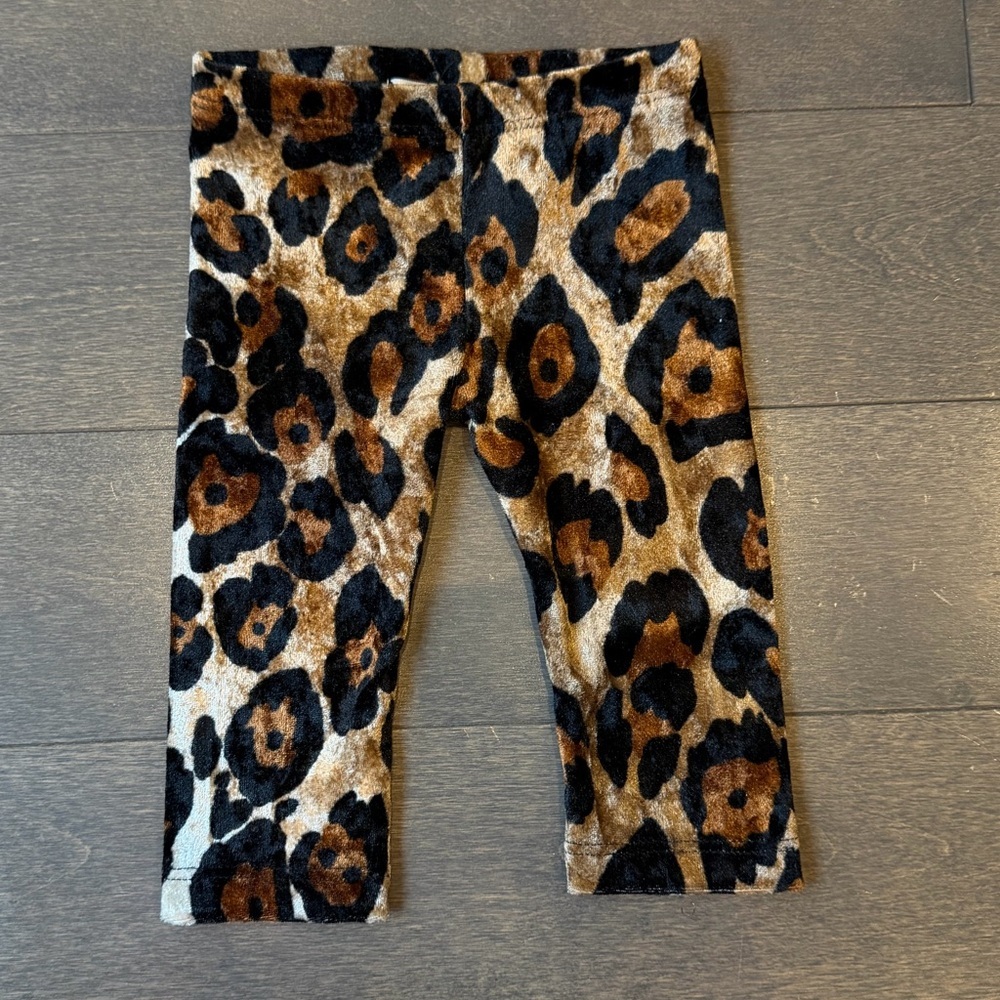 Leopard Print Kids Leggings - Brown/Black